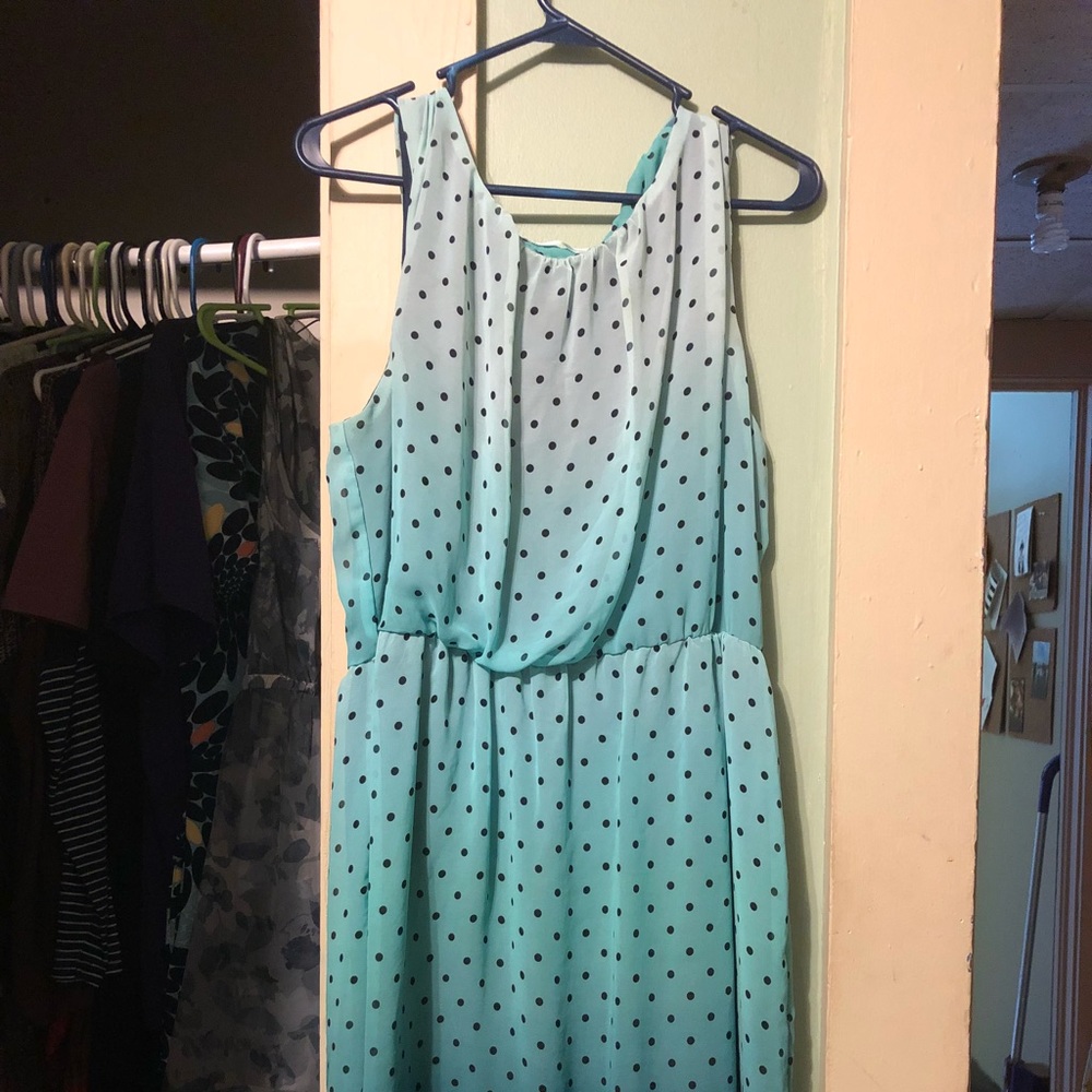 Blue polkadot dress